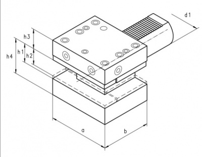 VDI30 (DIN69880) D1, 20mm - 16mm Square Shank, Multi-Seat Tool Holder, (60mm Depth)